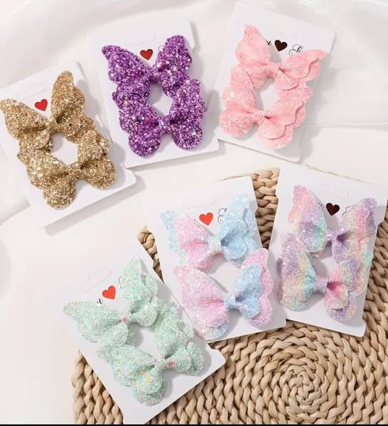 Duo de Barrettes Papillon Pailletées pour Fille